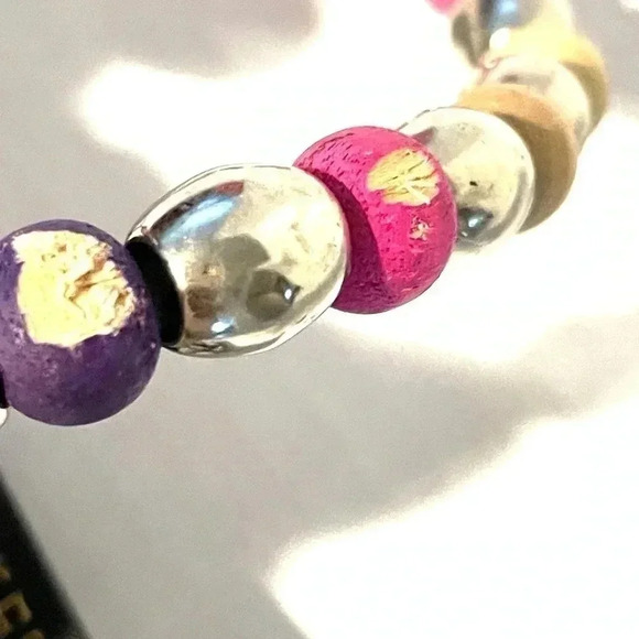 Womens Genuine Leather Wooden Beaded Belt Western Buckle Size Small/Medium - Picture 8 of 10